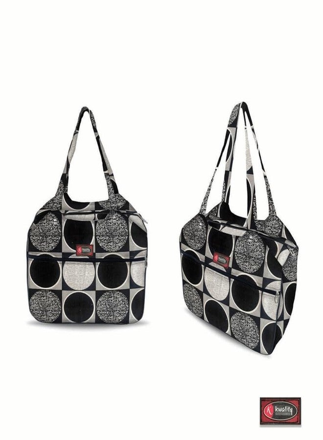 Temoli Handbag or Travel Bag for carrying things or also used as a office bag or college bag,Circle & Black,1 Pcs - Image 4